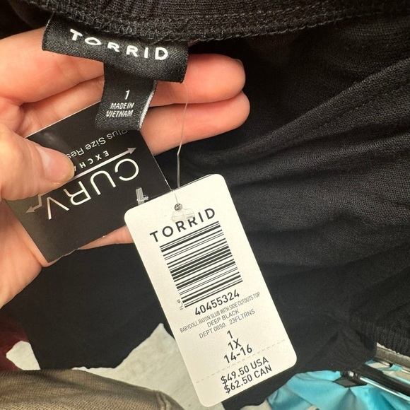 Torrid Babydoll Side Cutout Blouse - NEW - Size 16 - Picture 7 of 7